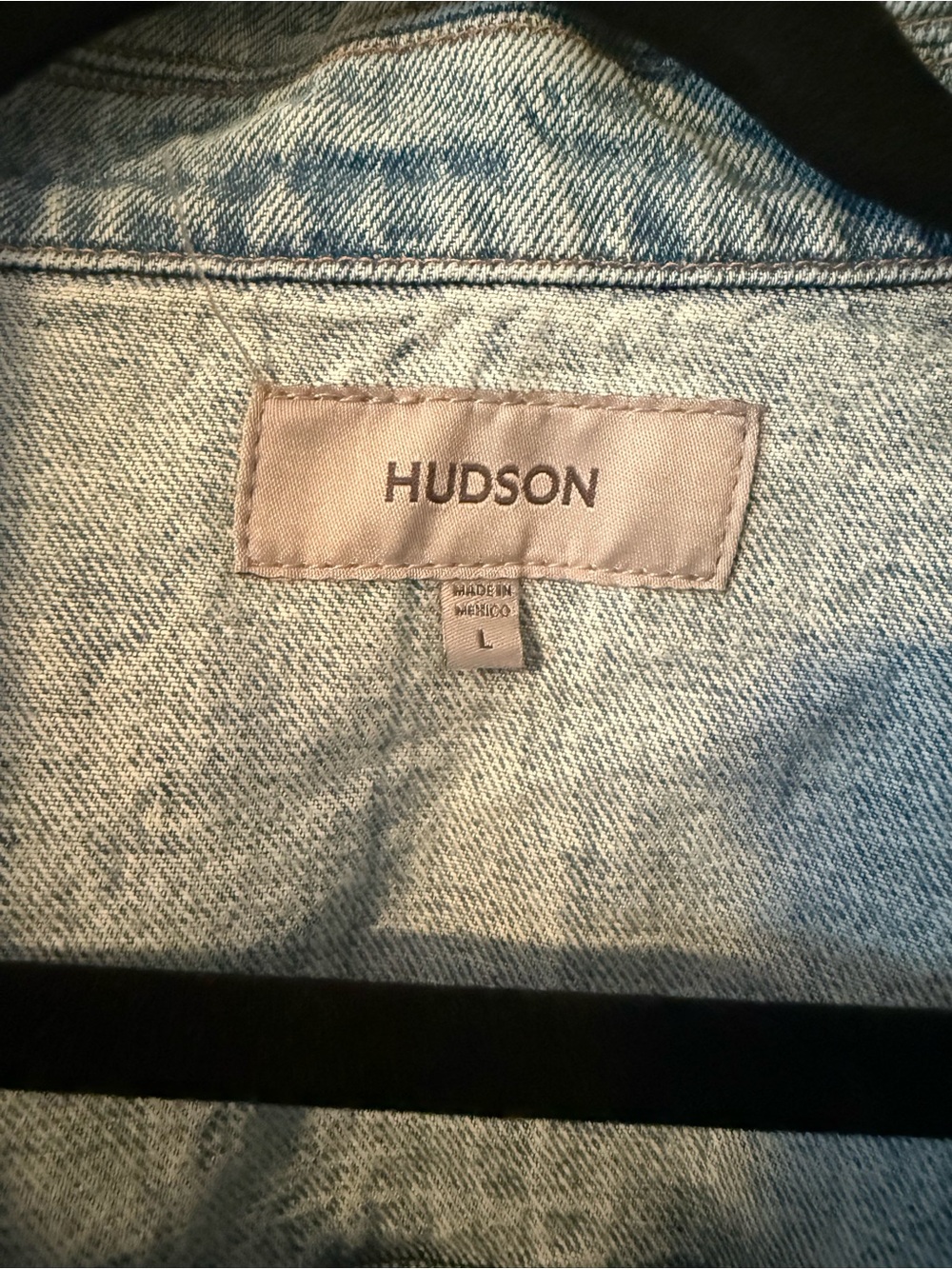 Hudson Jeans Blue Denim Jacket with Green Dip-Dye and Paint Splatter - Picture 3 of 3